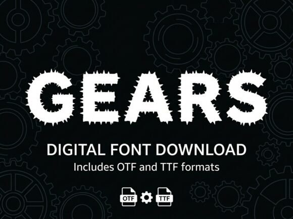 Gears: Bold Decorative Display Font for Impact