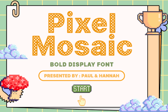 Pixel Mosaic: Bold Checkerboard Display Font